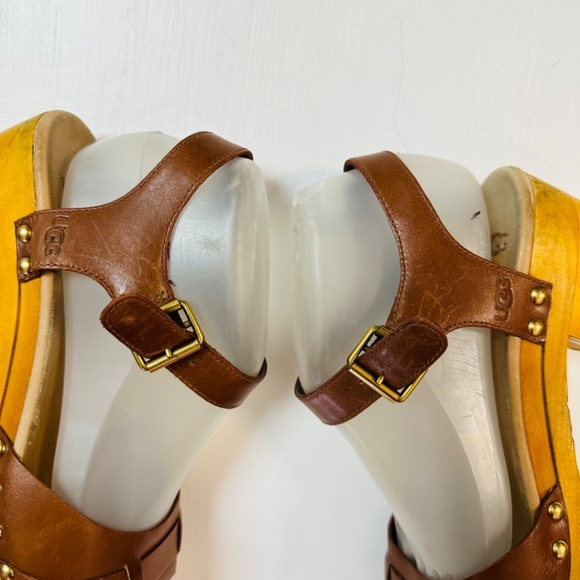 Sandalias UGG Clog “Janie” Leather & Wood talla 9 braw - Picture 5 of 8